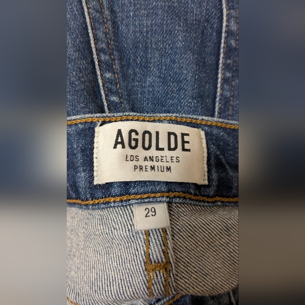 Agolde High Rise Nico Straight Leg Raw Hem Jeans … - image 5